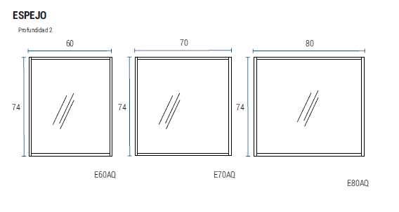 Muebles Schneider - Linea: Aqua - ESPEJO 70 AQUA Color: BLANCO TEXTURADO - E70AQB