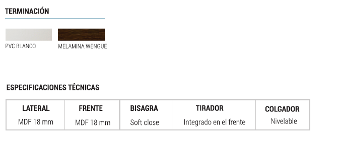 Muebles Schneider - Linea: Atenas - VANITORY COLGANTE 80 ATENAS Color: WENGUE - VC80ATW