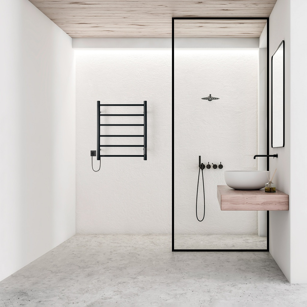 ATRIM - TOALLERO ELÉC. COCO FLOW 60x50x11cm NEGRO MATE