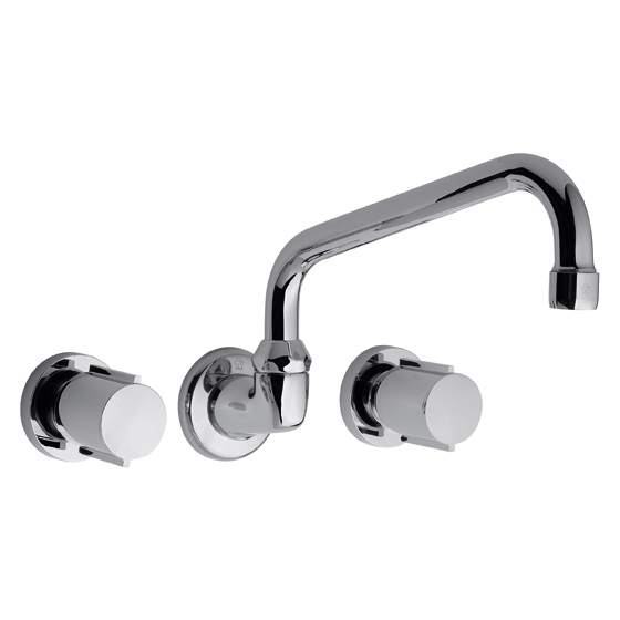 FV - California – Juego para cocina - lavadero para embutir - Dos llaves, pared - Trad.