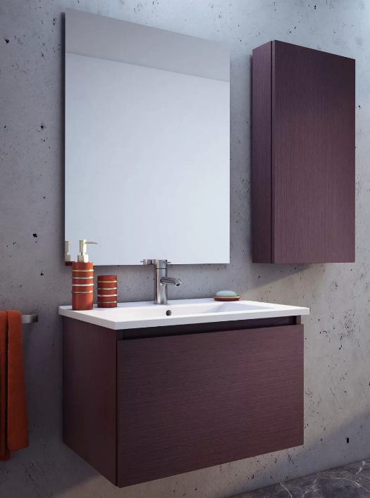 Muebles Schneider - Linea: City - VANITORY COLGANTE 100 CITY PVC Color: WENGUE - VC100CTW