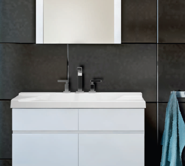 Muebles Schneider - Linea: Atenas - VANITORY COLGANTE 60 ATENAS PVC Color: BLANCO SATINADO - VC60ATPBS