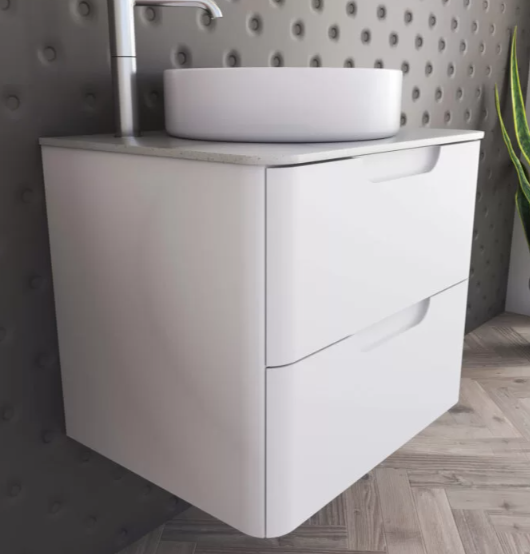 Muebles Schneider - Linea: UNIQUE - Vanitory colgante c/tapa 60 cm - 1 cajon - Color: Blanco